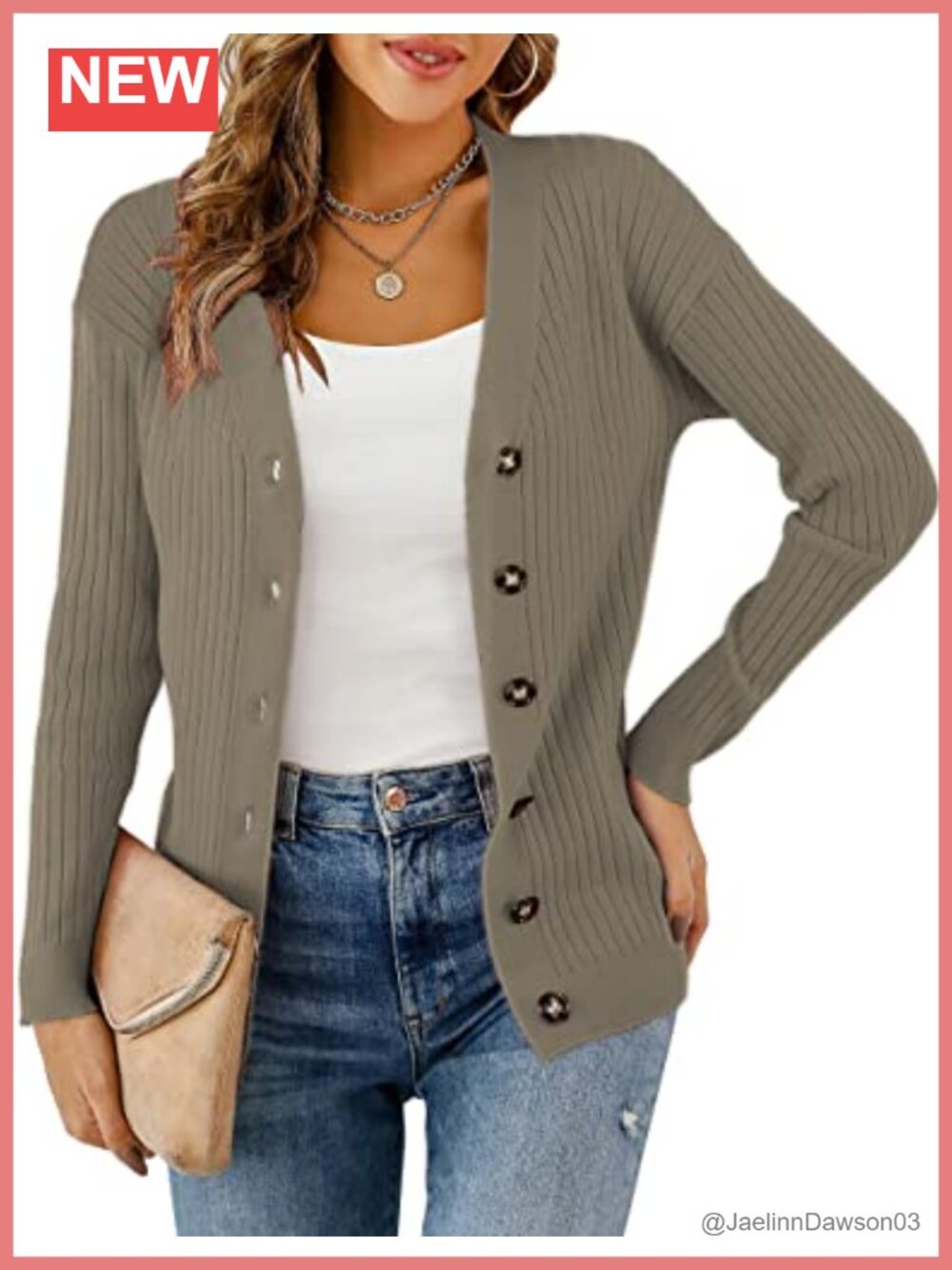 Women's Rib Knit Button Front Cardigan Sweater